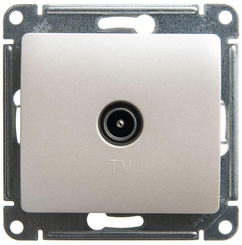 Розетка телевизионная проходная TV 1-м СП Glossa 4дБ механизм перламутр SE GSL000692