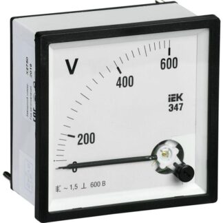 Вольтметр Э47 96х96мм 600В кл. точн. 1.5 IEK IPV20-6-0600-E