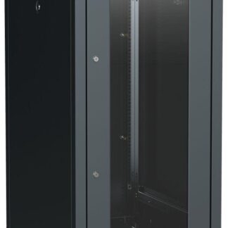 Шкаф сетевой LINEA E 18U 600х800мм стекл. передняя дверь задняя металлическая черн. ITK LE05-18U68-GM