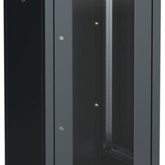 Шкаф сетевой LINEA E 24U 600х600мм стекл. передняя дверь задняя металлическая черн. ITK LE05-24U66-GM