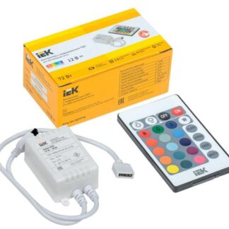 Контроллер с ПДУ ИК RGB 3 канала 12В 2А 72Вт IEK LSC1-RGB-072-IR-20-12-W