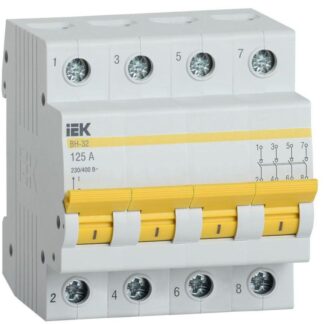 Выключатель нагрузки (мини-рубильник) 4п 125А ВН-32 KARAT IEK MNV10-4-125