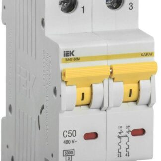Выключатель автоматический модульный 2п C 50А 6кА ВА47-60M KARAT IEK MVA31-2-050-C