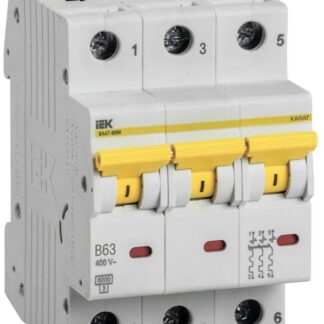 Выключатель автоматический модульный 3п B 63А 6кА ВА47-60M KARAT IEK MVA31-3-063-B