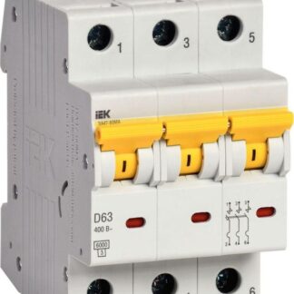 Выключатель автоматический модульный 3п D 63А 6кА ВА47-60МА без тепл. расцеп. KARAT IEK MVA33-3-063-D