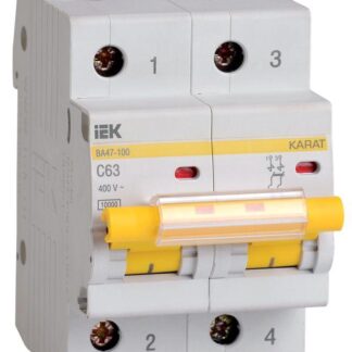 Выключатель автоматический модульный 2п C 63А 10кА ВА47-100 KARAT IEK MVA40-2-063-C