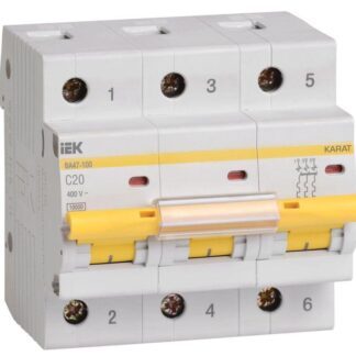 Выключатель автоматический модульный 3п C 20А 10кА ВА47-100 KARAT IEK MVA40-3-020-C