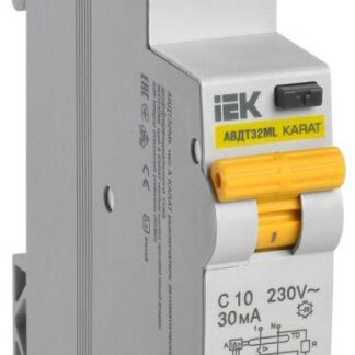 Выключатель автоматический дифференциального тока C 10А 30мА тип A АВДТ32ML KARAT IEK MVD12-1-010-C-030-A