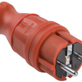 Вилка прямая ОМЕГА ВБп3-1-0м IP44 каучук красн. IEK PKR01-016-2-K04