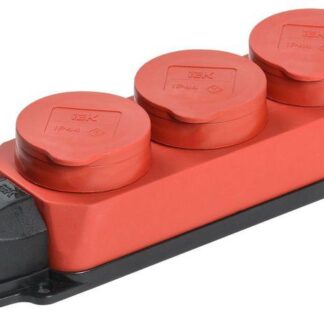 Колодка 3-м ОМЕГА РБ33-1-0м IP44 каучук красн. IEK PKR61-016-2-K04