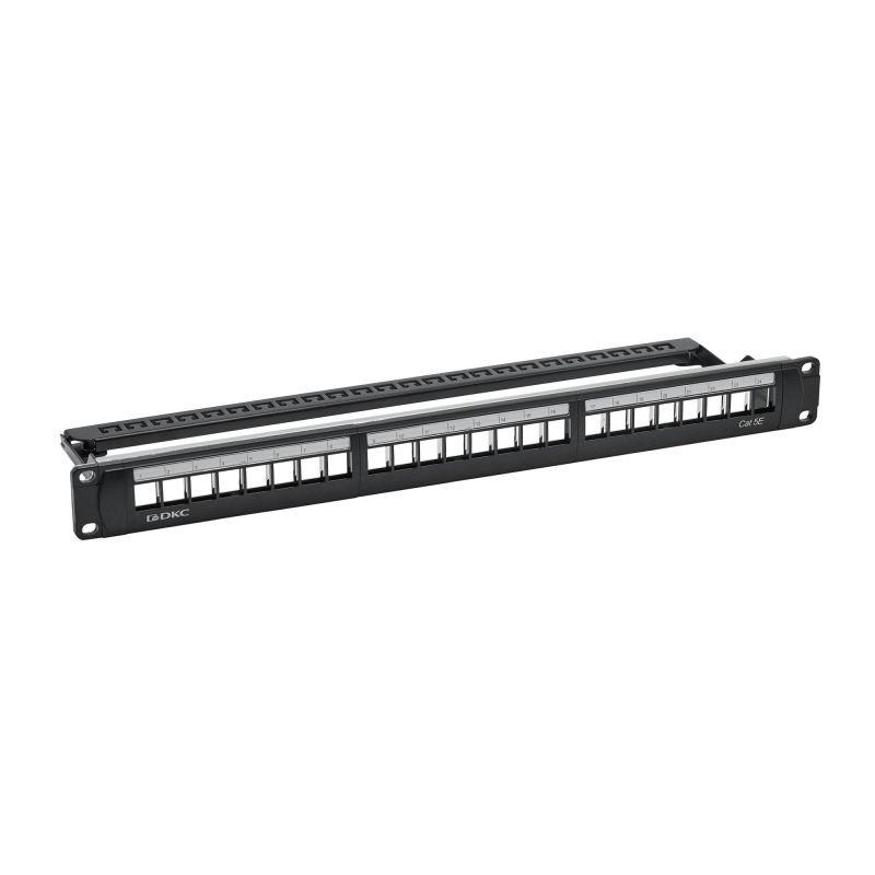 Патч-панель 19дюйм 1UCAT5E 24 модуля RJ45 экранированная DKC RN5PPF24