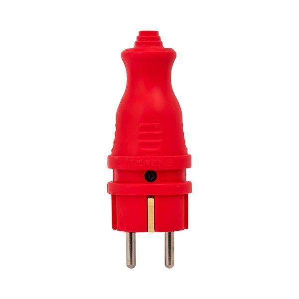 Вилка прямая 16А 2P+PE 230В IP44 каучук. красн. PROxima EKF RPS-011-16-230-44-rr