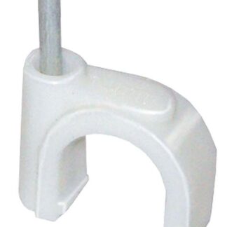 Скоба крепежная круглая с гвоздем d5мм пластик. (уп.20шт) IEK USK11-05-020