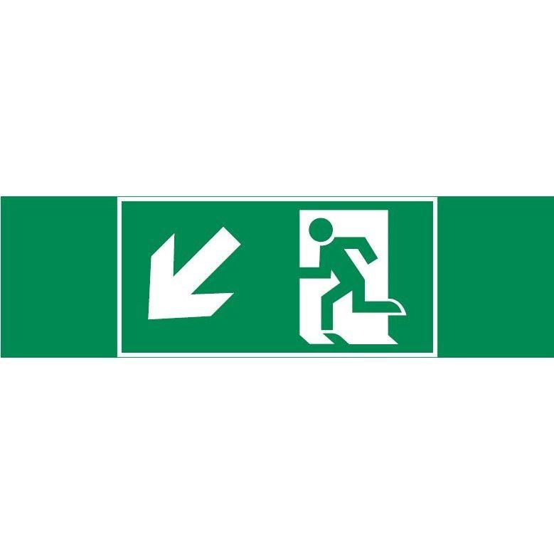 Знак "ФИГУРА / СТРЕЛКА ВЛЕВО ВНИЗ" 310х90мм для аварийно-эвакуационного светильника Basic IP65 VARTON V5-EM02-60.002.018