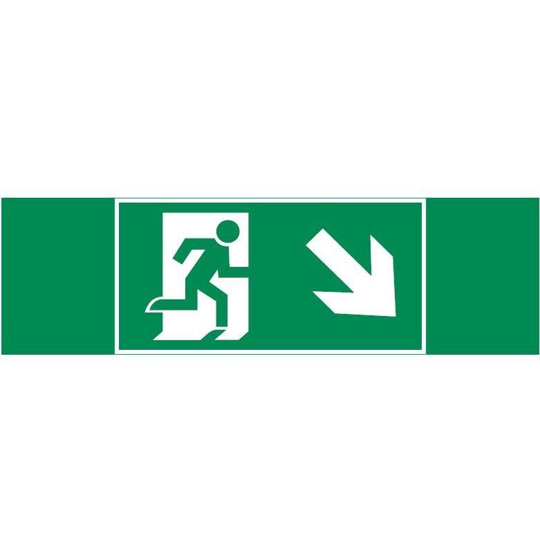Знак "ФИГУРА / СТРЕЛКА ВПРАВО ВНИЗ" 310х90мм для аварийно-эвакуационного светильника Basic IP65 VARTON V5-EM02-60.002...