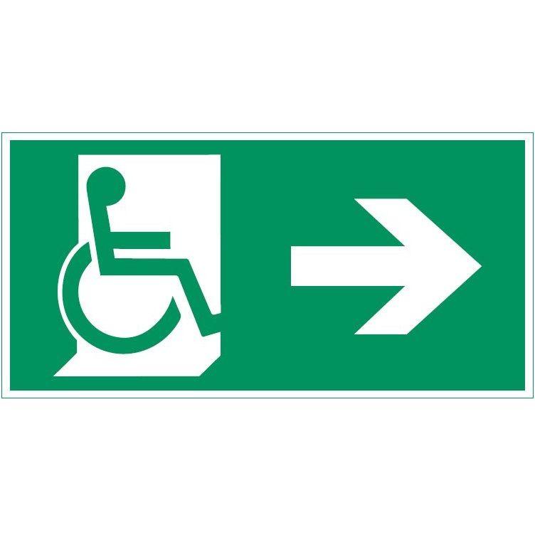 Знак "Движение МГН направо" 300х150мм для аварийно-эвакуационного светильника Vision/IP65 Basic VARTON V5-EM03-60.003...