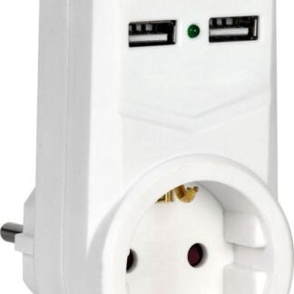 Адаптер 1-м 16А Т-01/01 2P+PE 2хUSB 2.1А бел. IEK WTP10-16-01-ZKU-K01