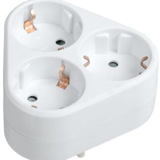 Разветвитель 3-м 16А IP20 Т-01/03 2P+PE треугольн. бел. IEK WTP10-16-03-Z-K01