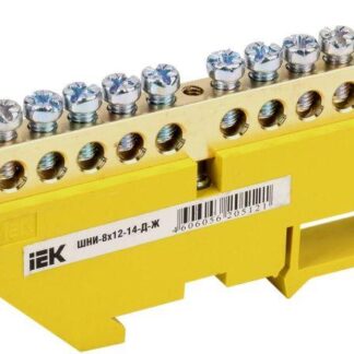 Шина PE "земля" на DIN-изол. ШНИ-8х12-14-Д-Ж IEK YNN10-812-14D-K05