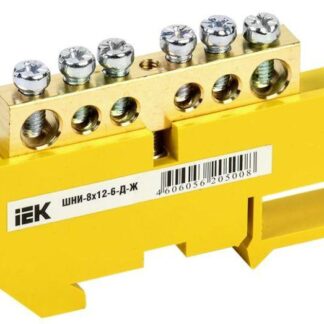 Шина PE "земля" на DIN-изол. ШНИ-8х12-6-Д-Ж IEK YNN10-812-6D-K05