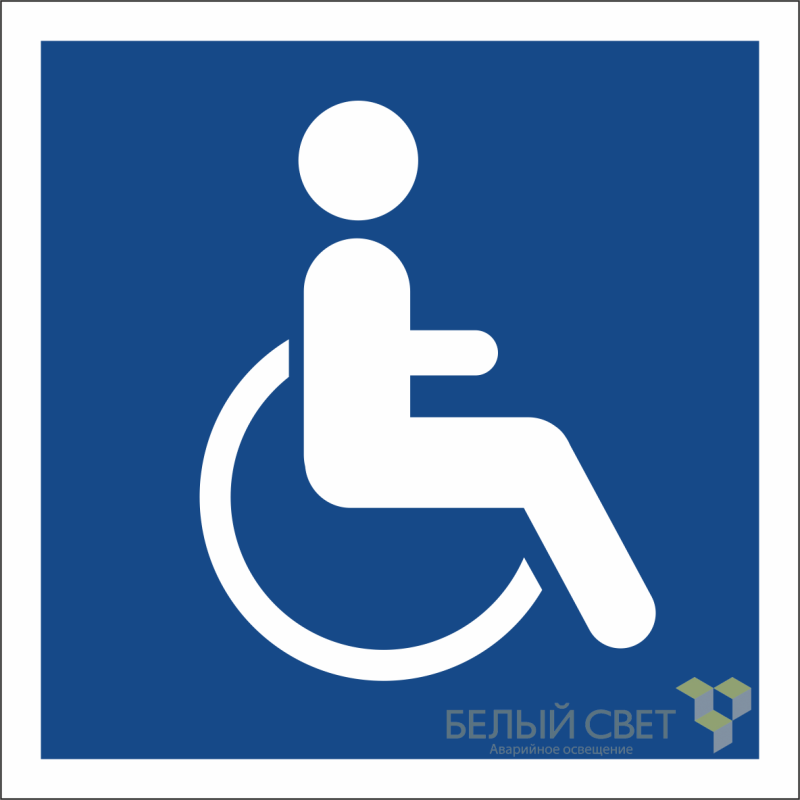 Знак безопасности BL-1515.D02"Символы доступ. для инвалидов всех категорий" Белый свет a17876