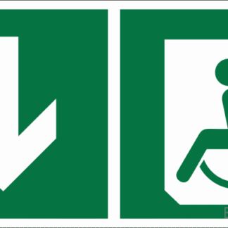 Знак безопасности BL-2010B.E71 "Указатель двери эвакуац. выхода (лев.) для МГН" Белый свет a18348