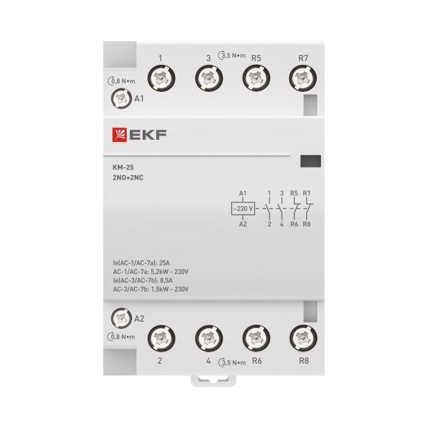 Контактор модульный КМ 25А 2NО+2NC (3 мод.) PROxima EKF km-3-25-22