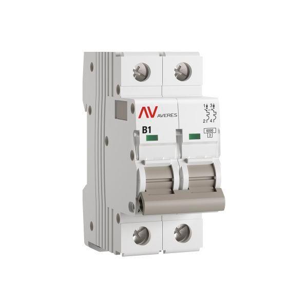 Выключатель автоматический модульный 2п B 1А 6кА AV-6 AVERES EKF mcb6-2-01B-av