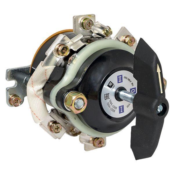 Переключатель пакетный реверсивный 1-кл. 100А IP00 ПП 3-100/Р М3 исп.3 черн. EKF pp-3-100-3r