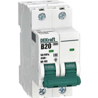 Выключатель автоматический модульный 2п B 20А 6кА ВА-103 DEKraft 12226DEK