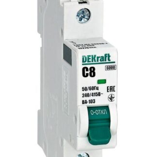 Выключатель автоматический модульный 1п C 8А 6кА ВА-103 DEKraft 12270DEK