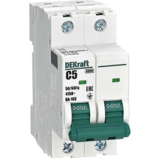 Выключатель автоматический модульный 2п C 5А 6кА ВА-103 DEKraft 12284DEK