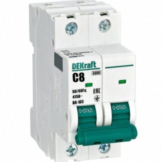 Выключатель автоматический модульный 2п C 8А 6кА ВА-103 DEKraft 12286DEK