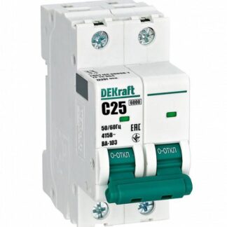 Выключатель автоматический модульный 2п C 25А 6кА ВА-103 DEKraft 12291DEK
