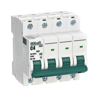 Выключатель автоматический модульный 4п C 4А 6кА ВА-103 DEKraft 12315DEK