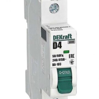 Выключатель автоматический модульный 1п D 4А 6кА ВА-103 DEKraft 12331DEK