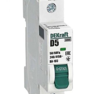 Выключатель автоматический модульный 1п D 5А 6кА ВА-103 DEKraft 12332DEK