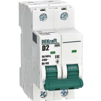 Выключатель автоматический модульный 2п D 2А 6кА ВА-103 DEKraft 12345DEK