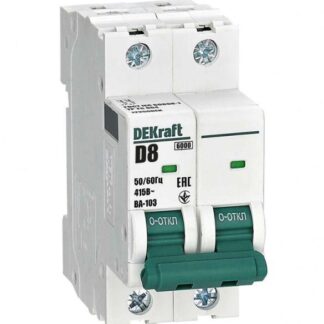 Выключатель автоматический модульный 2п D 8А 6кА ВА-103 DEKraft 12350DEK