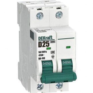 Выключатель автоматический модульный 2п D 25А 6кА ВА-103 DEKraft 12355DEK
