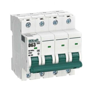 Выключатель автоматический модульный 4п D 63А 6кА ВА-103 DEKraft 12391DEK