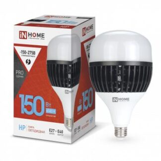 Лампа светодиодная LED-HP-PRO 150Вт грушевидная 6500К холод. бел. E27 14250лм 150-275В с адаптером E40 бел. IN HOME 4...