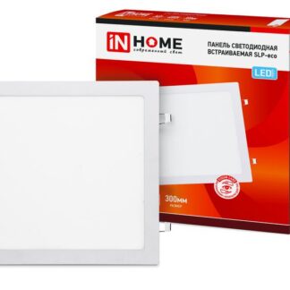 Светильник светодиодный SLP 24Вт 4000К IP40 1680лм 230В 300мм встраив. квадрат. панель бел. IN HOME 4690612035710