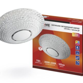 Светильник светодиодный COMFORT CRYSTAL 75Вт 3000-6500К 6000лм 230В 505х125мм с пультом ДУ IN HOME 4690612034782