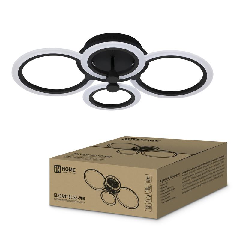 Светильник светодиодный ELEGANT BLISS-90В 90Вт 3000-4000-6500К 7000лм 230В 610х400х130мм с пультом ДУ IN HOME 4690612...
