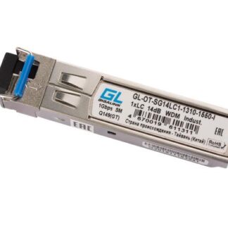Модуль промышленный SFP WDM 1Гбит/с одно волокно SM LC Tx:1310/Rx:1550нм 14дБ до 20км -40град.C NIKOMAX GL-OT-SG14LC1...