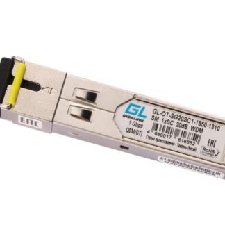 Модуль SFP WDM 1Гбит/с одно волокно SM SC Tx:1550/Rx:1310нм 20дБ до 40км DDM NIKOMAX GL-OT-SG20SC1-1550-1310