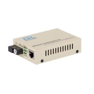 Медиаконвертер из UTP 100/1000Мбит/с в WDM LFP SM SC Tx:1550/Rx:1310 18дБ до 20км NIKOMAX GL-MC-UTPF-SC1G-18SM-1550