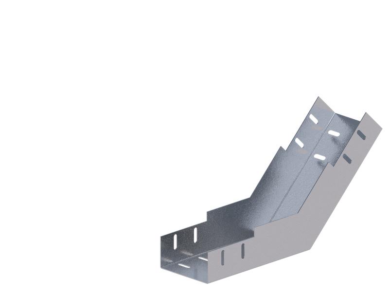 Лоток монтажный угловой 45град. вверх 100х100 сталь 1мм ЛУ45В.100.100.400.1.1 СОЭМИ Н0121350622