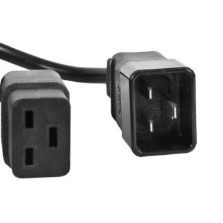 Шнур питания R-16-Cord-C19-C20-1.8 C19-C20 16А 220В проводник 3х1кв.мм 1.8м черн. Rem 1362014